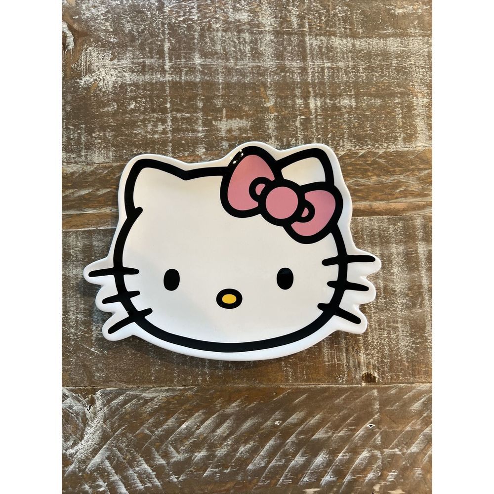 Sanrio Hello Kitty Pink bow Ceramic Trinket Jewelry Tray Plate‎ Dish NEW